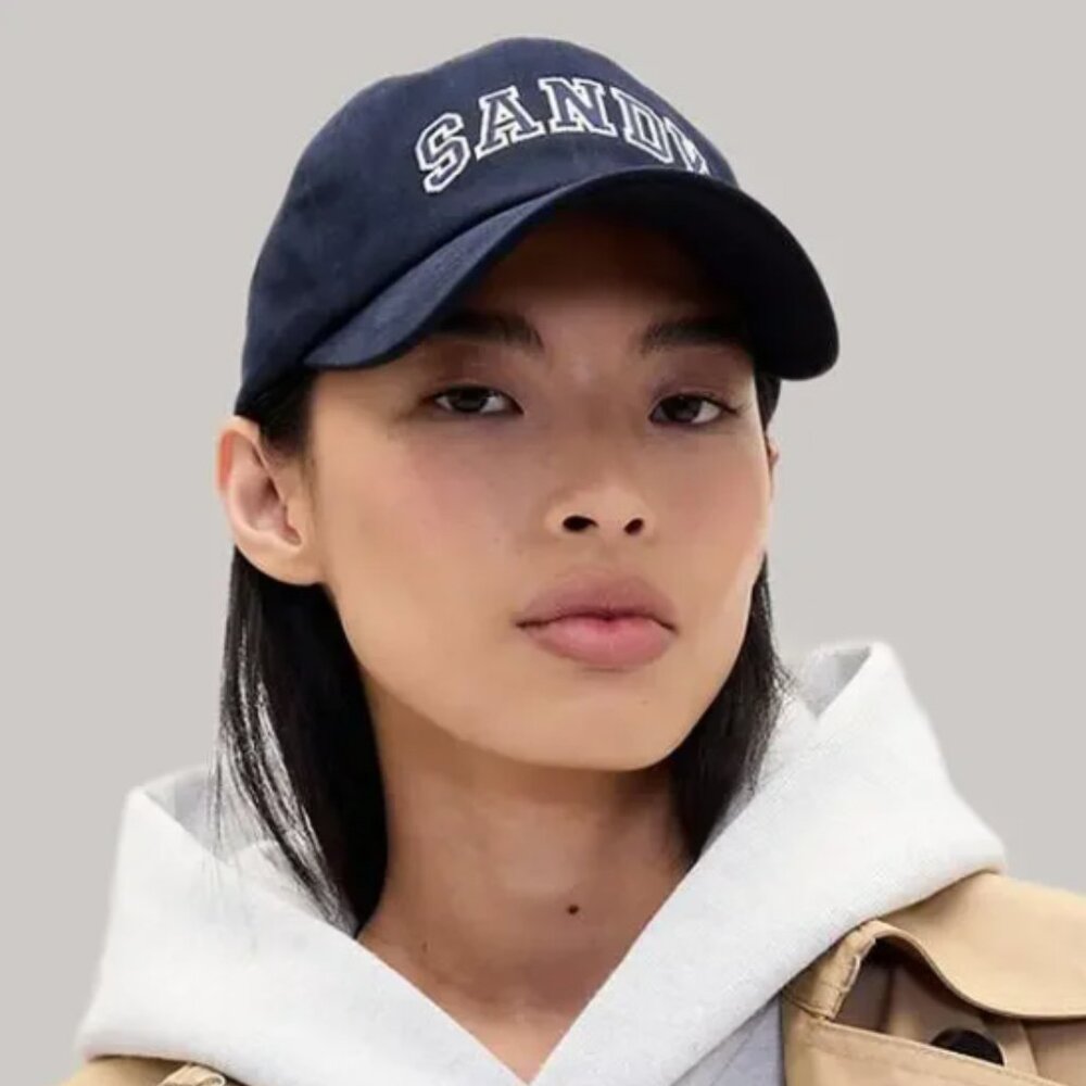 Sandy Liang x Gap Logo Baseball Hat Navy Blue Cap NWT - Picture 1 of 9